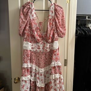 NWT Arula Ivory & Rust Floral Dress